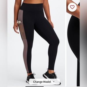 BWNT! Fabletics On-The-Go PowerHold® High-Waisted Legging Black/Smokey Size S